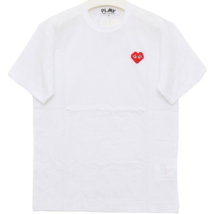 까르피)꼼데가르송 P1T322 WHITE 레드하트 티셔츠
